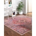 thumbnail image 4 of Unique Loom Timeless Collection Area Rug - Simon (7' 6" Square Red/Teal), 4 of 8