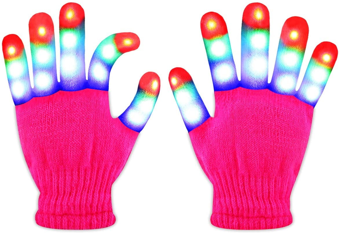 Light Up Gloves LED Gloves Rave Cool Toys Gifts for Kids Teens Boys Girls Christmas Stocking