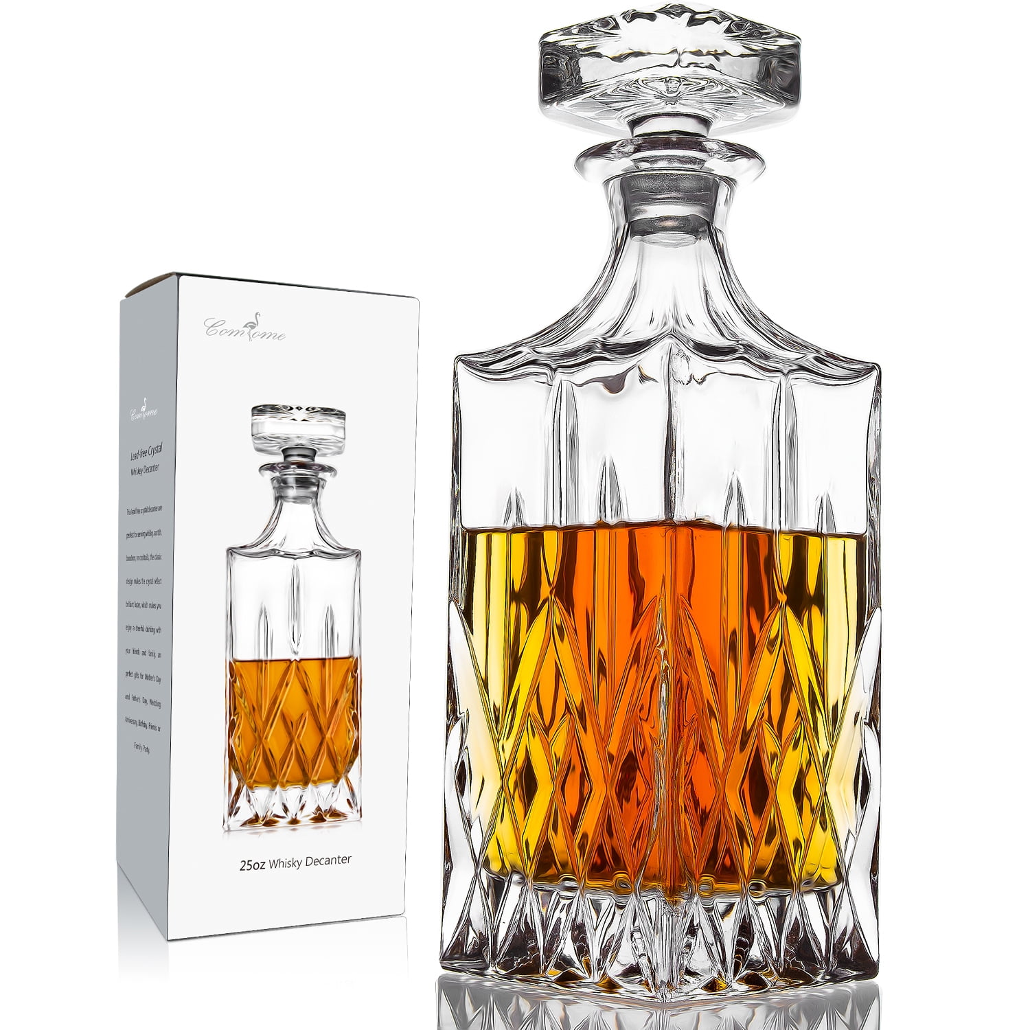 Vintage Mid Century WhiskyWineAlcohol Decanter Glass with Lid Vintage Mid Century WhiskyWineAlcohol Decanter Glass with Lid