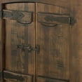 thumbnail image 3 of BenJara Exo 24 Inch Side End Table with Dual Doors, Solid Pine Wood, Rustic Brown, 3 of 5