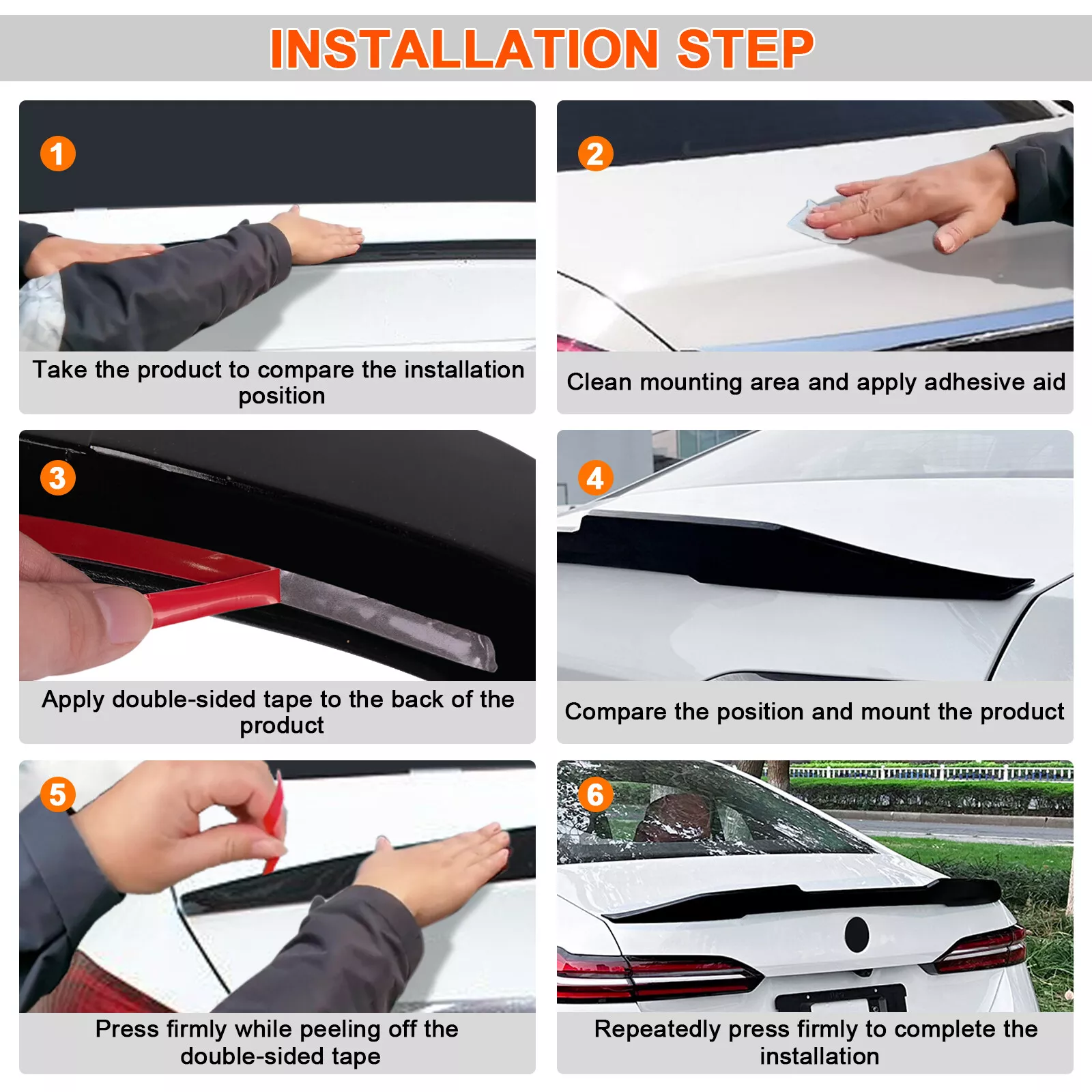 BILLFARO Gloss Black Rear Roof Spoiler Trunk Wing For Honda Accord 2013-2018 2dr Coupe