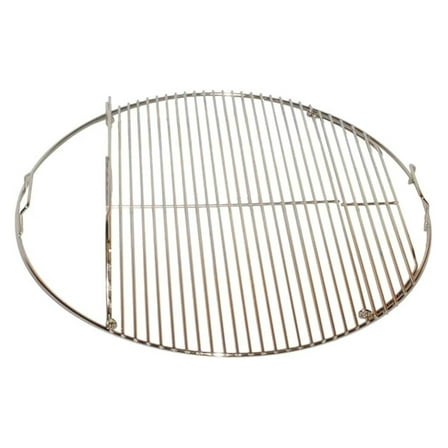 Hinged Stainless Steel Cooking Grate for 22.5" Kettles with Easy Briquette Addition