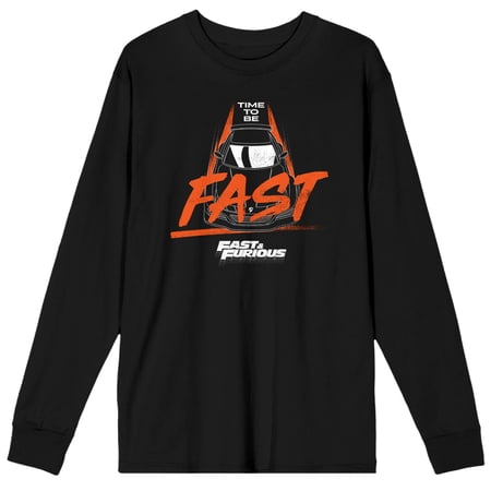 The Fast And The Furious Time To Be Fast Men s Black Long Sleeve Shirt-Large