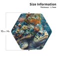 thumbnail image 2 of Sigee Colorful Plant Turtle for Water-Resistant, Heat-Resistant, Non-Slip Leather Coasters Set, Ideal for Coffee Table, Office, Bar, Home Decor-Hexagon, 2 of 6
