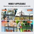 thumbnail image 3 of VEVOR Rolling Sports Ball Storage Cart, Lockable Basketball Cage with Double Lids, Sport Equipment Holder Organizer for Indoor Outdoor, Steel Storage Rack for Garages, Playgroup, Gym and Schools, 3 of 9