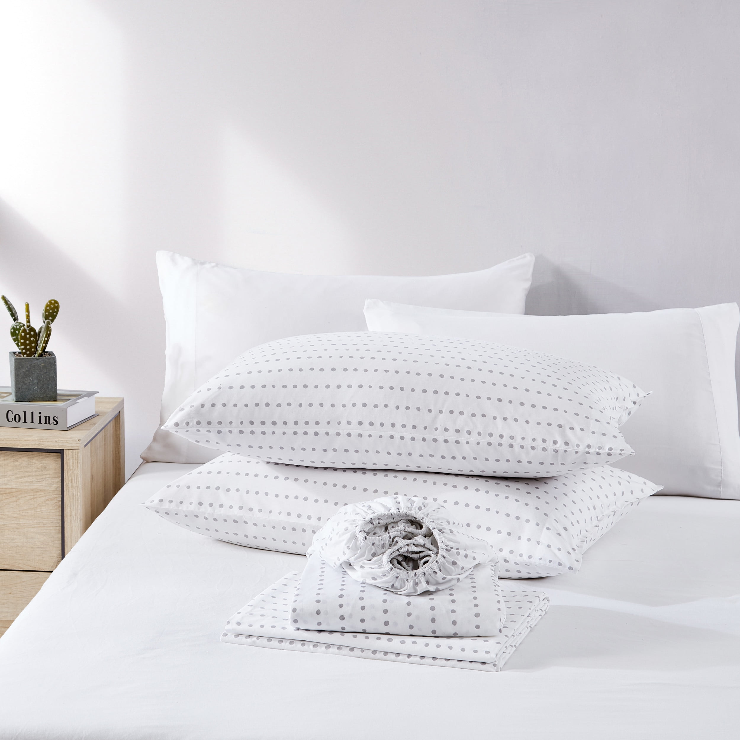 City Scene Radius Charcoal Cotton Percale King Sheet Set