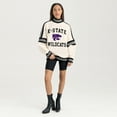 thumbnail image 3 of Women's Gameday Couture White Kansas State Wildcats Oversized Vivid Turtleneck Sweatshirt, 3 of 5