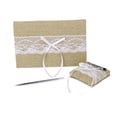 thumbnail image 2 of Suministros Arpillera Hessian Lace Libro De Firma Bolígrafos Conjunto De Soporte, 2 of 9