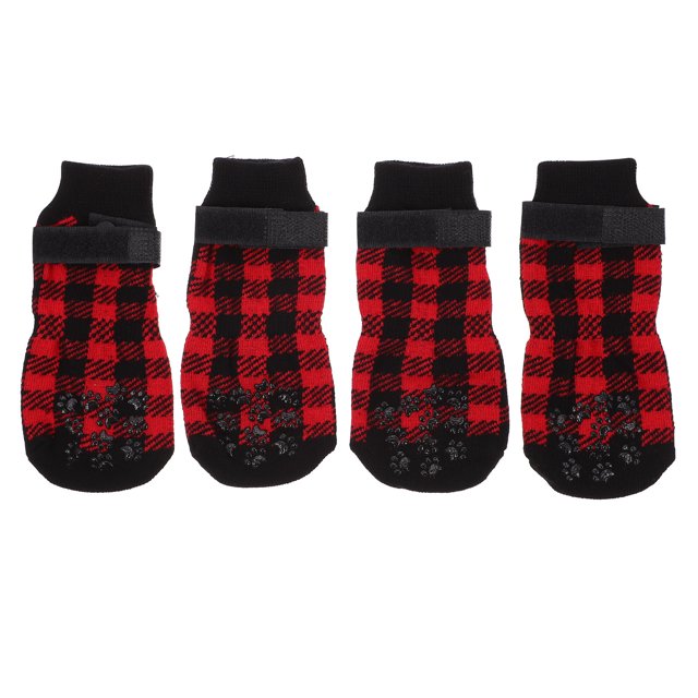 4pcs mascotas antideslizante calcetines Navidad con temas de medias para mascotas perros caliente calzado Calcetines