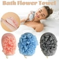thumbnail image 4 of AURIGATE Exfoliating Bath Shower Spa Mesh Flower Loofah Sponge Ball Brush Scrub Scrubber Mitt Mitten Glove Cleanse Pad, Remove Body Dead Skin for Men and Women, 4 of 4