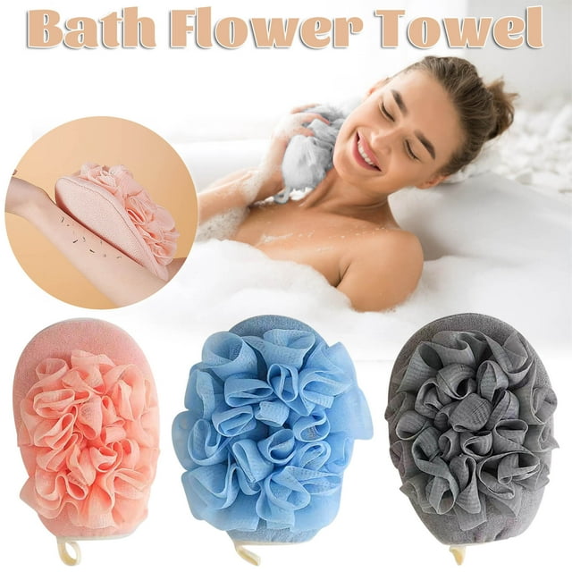 Xihbxyly Esponja de Baño 2 En 1, Diseño de Doble Cara, Textura Suave para Masaje y Exfoliación, Material Suave y Agradable para La Piel, Ideal para Uso Diario, Fácil de Colgar y Secar, Tamaño 19 X 13