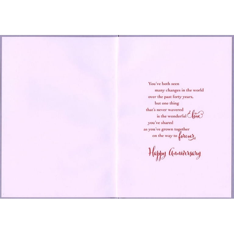 Handmade 40th Wedding Anniversary Card – Personalized With Names & Verse Inside