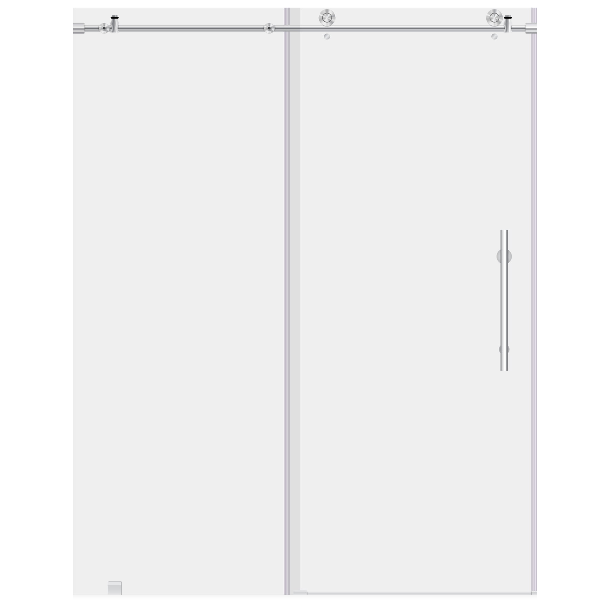 Ultra-C Frameless Chrome Sliding Shower Door with Clear Glass