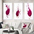 thumbnail image 1 of Designart "Viva Magenta Splatter Painting II" Abstract Painting Framed Wall Art Set Of 3 - Red Modern Frame Gallery Wall Set For Home Decor, 1 of 6
