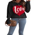 thumbnail image 3 of Valentine S Day Pull pour les Femmes Aiment Coeur Graphique Tricot Tees Col Rond Manches Longues Pull Tops Sweatshirts Blanc Rouge XL, 3 of 6