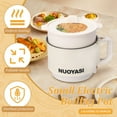 thumbnail image 3 of LOVEVER Electric Hot Pot with Over Heating and Dry Burning Protection Nonstick Electric Ramen Cooker 1.8L 450W Electric Pot Portable Hot Pot Electric Cooker for Ramen Steak Fondue Soup, 3 of 10