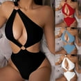 thumbnail image 5 of asdoklhq Plus Size Swimsuit Clearance Under $10,Women's Bikini Set Swimsuit Filled Swimwear Has A Chest Pad No Steel Support Siamese Beachwear, 5 of 5