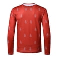 thumbnail image 5 of Pompotops Hauts Amusants pour Hommes Imprimé de Noël Col Rond Manches Longues T-Shirt Blouse en Solde, 5 of 5