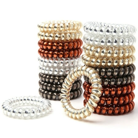 KABOER Color Mixing Fashion Transparent Clear Elastic Hair Bands Telephone Wire Styled Ties Spiral Rubber Rope Bobble
