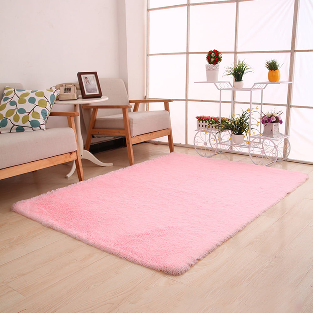 Soft Floor Mats Rugs Anti-Skid Shaggy Area Rug Dining Room Carpet Bedroom Mat
