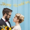 thumbnail image 3 of HAMPPLIES Wedding Reception Props Happy Wedding Banner Mirror Paper 1 Set for Couples Enjoying Together, 3 of 7