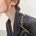 thumbnail image 3 of Aretes de borlas de diamantes de imitación con labios rojos brillantes, joyería para mujer, 3 of 4