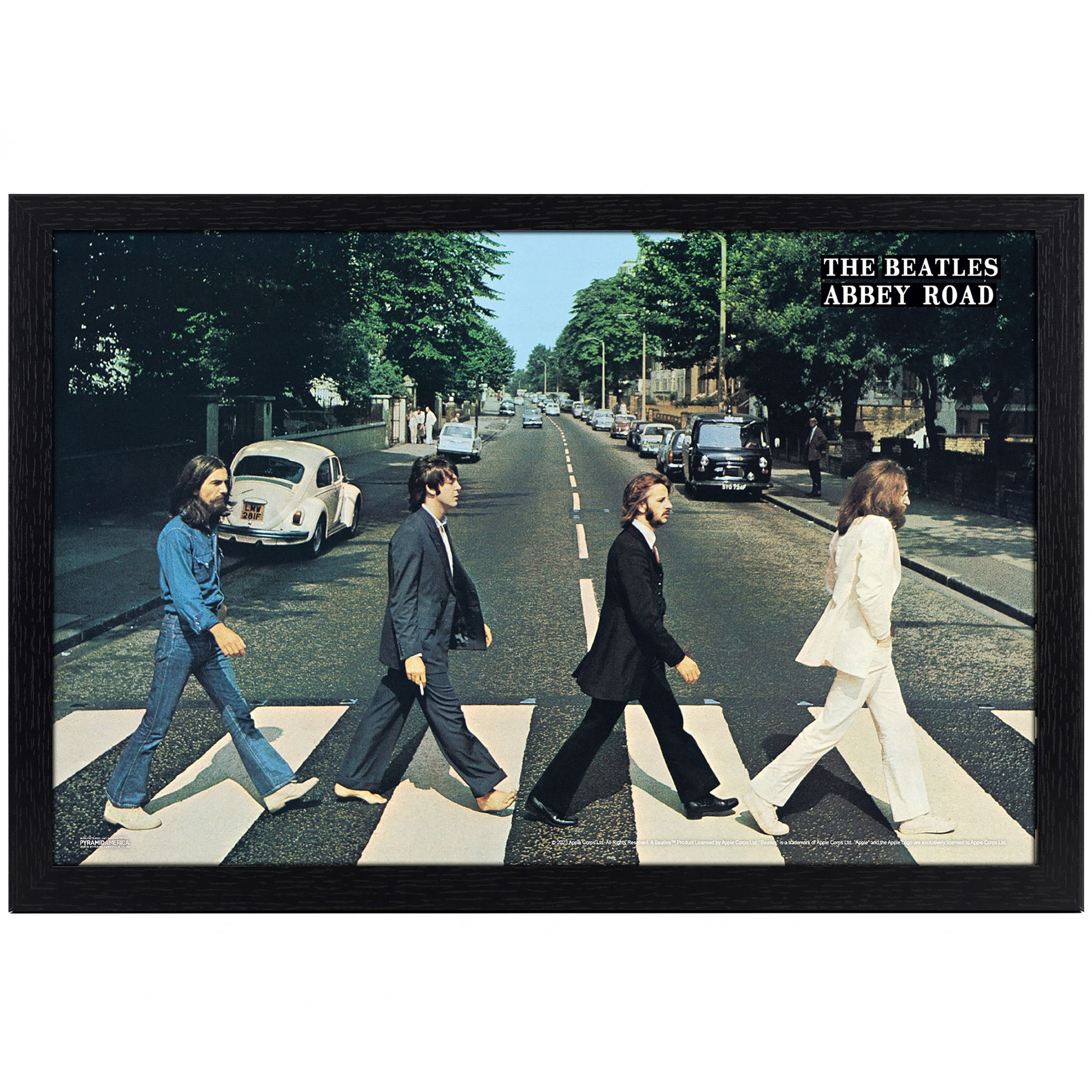 Pyramid America: The Beatles Abbey Road - 11x17 Framed Gel Coated Poster - Iconic Band Crossing Artwork, Licensed Wall Decor, Collectible Music Print