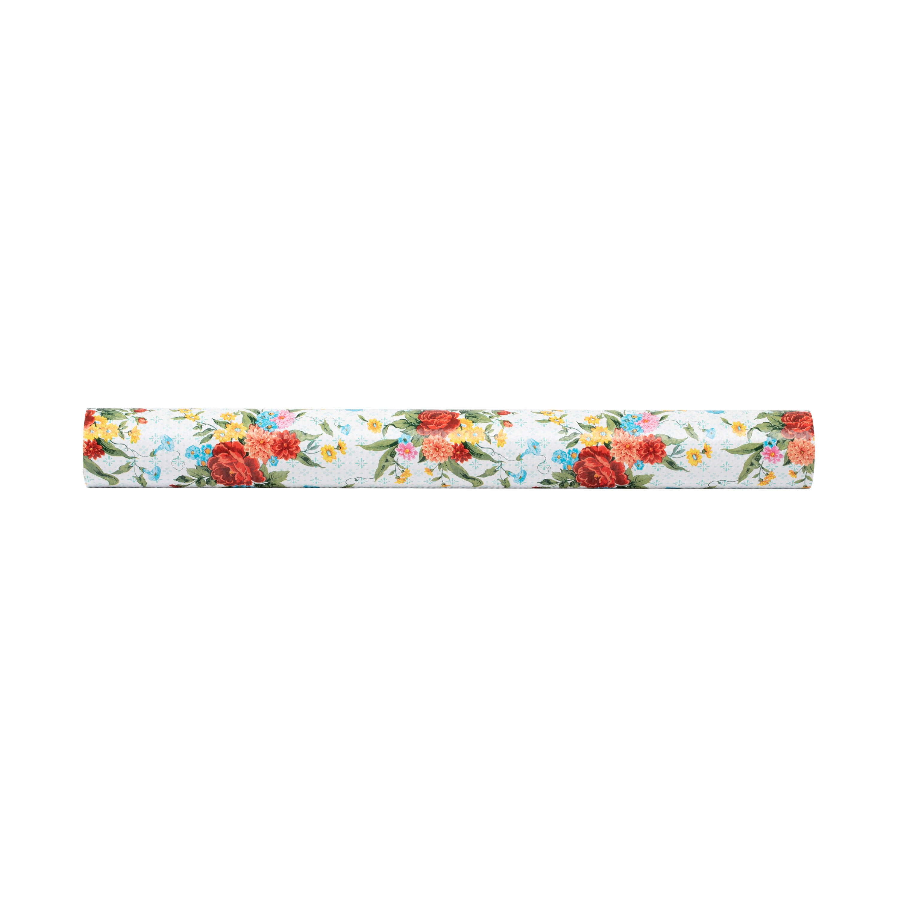 (2 pack) The Pioneer Woman Non-Adhesive Shelf Liner, Sweet Rose, 20 in. x 6 ft. Roll