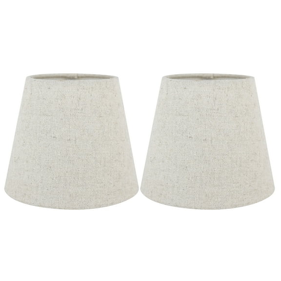 Meriville Set of 2 Natural Linen Clip On Chandelier Lamp Shades, 4-inch by 6-inch by 5-inch (Natural, Set of 5)