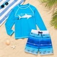 thumbnail image 7 of Big Chill Boys Swim Set - Boys Rash Guard Swim Set - UPF 50+ Rash Guard Long Sleeve Swim Shirt Board Short Swim Trunks (5-14), 7 of 7