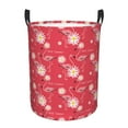 thumbnail image 1 of Balery Hello Summer Flamingo Cesta de ropa redonda con asas, impermeable, independiente, para ropa, juguetes, dormitorio y familia-Medium, 1 of 6
