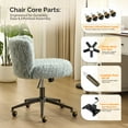 thumbnail image 6 of Ktaxon Vanity Chair, Adjustable Desk Chair with Metal Base and Swiveel Casters, Long Pile Fabric Makeup Chair for Women, Ideal for Office,Study and Home Light Blue, 6 of 8