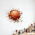 thumbnail image 4 of Basketball Wall Sticker with Breaking Print,3D Wall Sticker, Sport Ball Decor Vinyl Waterproof Sticker Decal for Kids Teens Boys Bedroom Nursery Playroom Art Home Decorations, 4 of 6