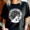 thumbnail image 2 of Medusa Spooky Portrait T-Shirt, Horror Villain Theme Halloween Tee, 2 of 5