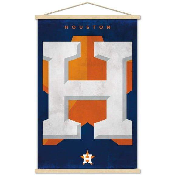 MLB Houston Astros - Logo 25 Wall Poster with Magnetic Frame, 22.375" x 34"