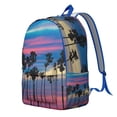 thumbnail image 3 of Boho Tropical Palm Trees Backpack, Hawaii Palm Tree School Bag with Tropical Beach Sunset Design, Vibrant Summer Aesthetic, 3 of 5