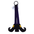 thumbnail image 2 of FSSTAM 18" Dangling Plush Polyester Witch Legs for Wreaths, Hanging Witch Leg Decorations, Purple Striped Stockings Legs and Shoes Stakes Decor, 2 Ct(with Exclusive FSSTAM Booskie), 2 of 6