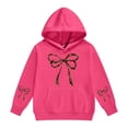 thumbnail image 3 of Leey-World Toddler Girl Hoodies Girl's Bow Cheetah Leopard Hoodies Long Sleeve Pullover Tops Preppy Cute Sweatshirts Hoodies(Hot Pink,3-4 Years), 3 of 8