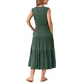 thumbnail image 3 of Vestidos de verano sin mangas para mujer INSPIRE CHIC, vestido midi casual con capas y bolsillos, color verde ejército XL, 3 of 6