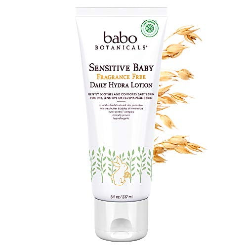 Babo Botanicals Sensitive Baby Fragrance Free Daily Hydra Lotion, 8 Ounce