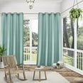 thumbnail image 3 of Exclusive Home Curtains Delano Heavyweight Textured Indoor/Outdoor Grommet Top Curtain Panel Pair, 54x120, Seafoam, 3 of 7