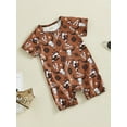thumbnail image 3 of Genuiskids Western Baby Boy Girl Clothes Cow Print Short Sleeve Romper Bodysuit One Piece Jumpsuit Playsuit Infant Summer Outfit 0-18M, 3 of 8