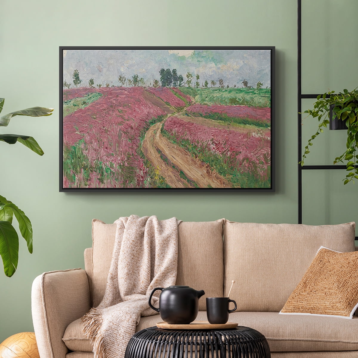 Vintage Landscape-CCCLXV By Wexford Home Framed in Black Wood Gallery Wrapped Canvas 25 in. x 37 in.