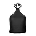 thumbnail image 6 of SNKSDGM Female Spaghetti Strap Tank Top Workout Women's Tank Tops Xs Womens Basic Minimalist Sexy Hanging Neck with Navel Strap Knitted Top Vest Strap S, 6 of 7