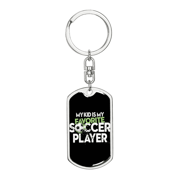 Favorite Soccer Player Swivel Keychain Dog Tag Stainless Steel or 18k Gold