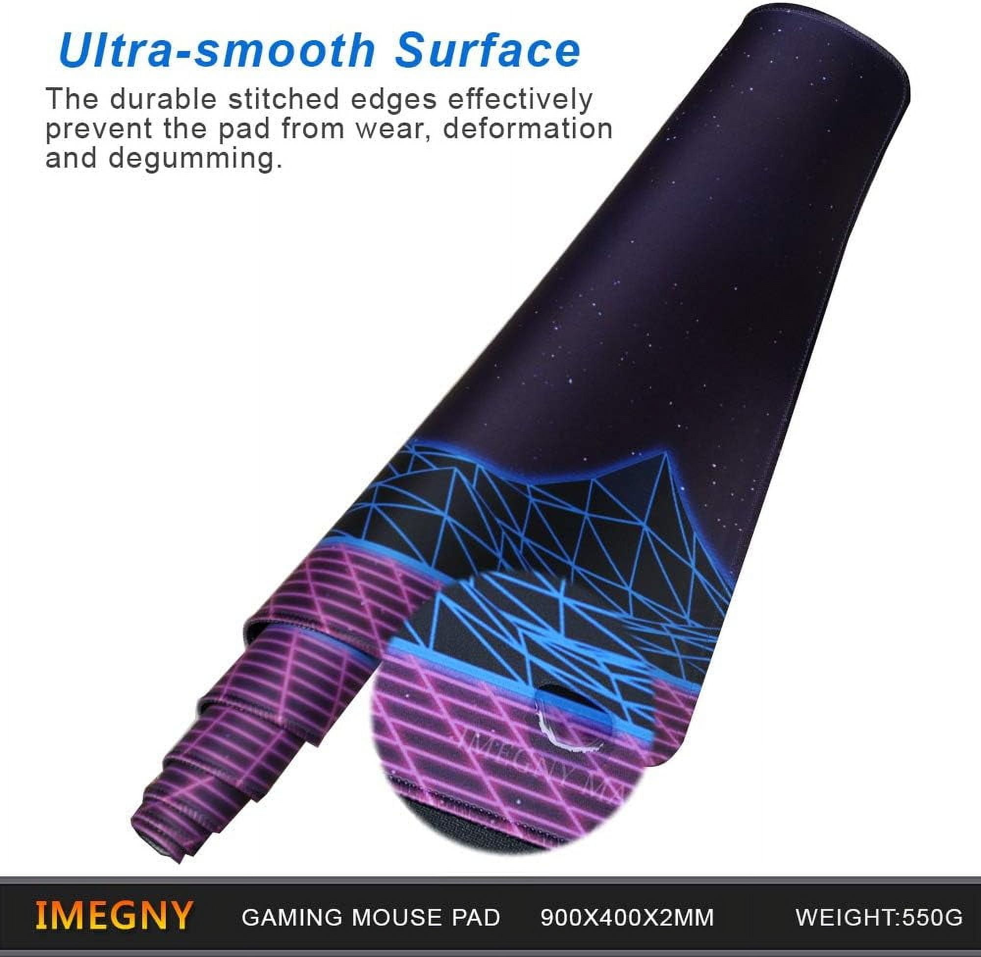 Large Gaming Mouse Pad, Extended XXL Desk Pad & Non-Slip Rubber Mat for Mice and Keyboard with Stitched Edges （90x40 zisesun011）