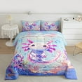 thumbnail image 2 of Manfei Teens Blue Axolotl Bedding Comforter Set, Kawaii Ocean Sealife Twin Comforter Sets, Marine Dreamy Coral Reversible Bedding Set, Super Cozy Room Decor, 2-Piece, 2 of 8