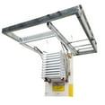thumbnail image 3 of EQCOTWEA Attic Ceiling Retractable Folding Ladder Stairs 10.5ft 13 Steps Portable Extension Staircase 27.5 x 47.2 in White, 3 of 6