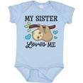 thumbnail image 3 of Inktastic My Sister Loves Me with Sloth and Hearts Boys or Girls Baby Bodysuit, 3 of 5