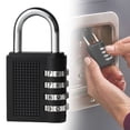 thumbnail image 2 of 4 Digit Combination Padlock Outdoor School Gym Lock, 1.6 Inch Alloy Body Password Lock for Locker Cabinet Toolbox Storage, Keyless Security with Ergonomic Design, 1 Combination Lock, 2 of 9